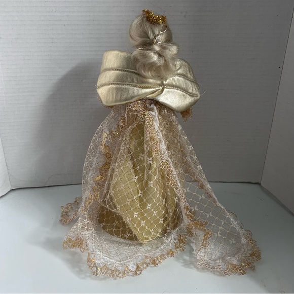 Vintage Christmas Gold Angel Tree Topper 12” - Picture 4 of 7